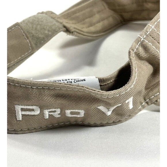 Titleist Pro V1 Visor Hat White Lettering Adjustable Golf Cap Brown Tan Khaki - Picture 4 of 9